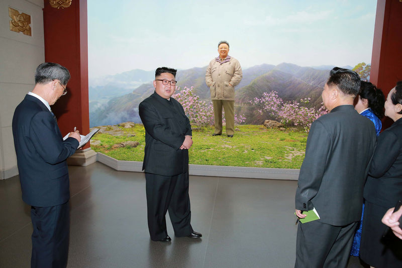 © Reuters. North Korean leader Kim Jong Un gives field guidance to the remodeled Korean Revolution Museum in this undated photo released by North Korea's Korean Central News Agency (KCNA) in Pyongyang