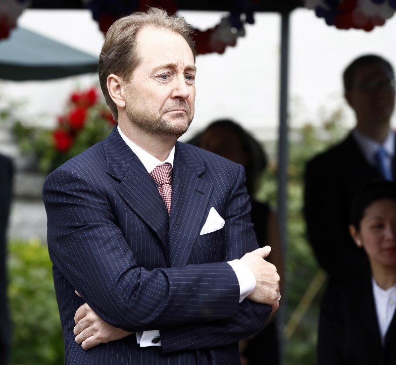 © Reuters. Kjell Inge Roekke attends a Fourth of July celebration at the U.S. Ambassador's residence in Oslo