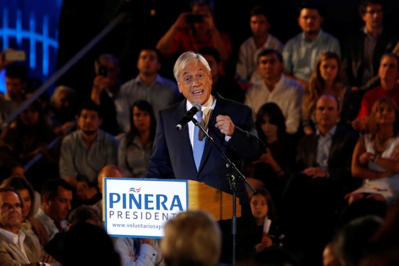 © Reuters. Sebastián Piñera em evento de lançamento de sua campanha para a Presidência do Chile, em Santiago