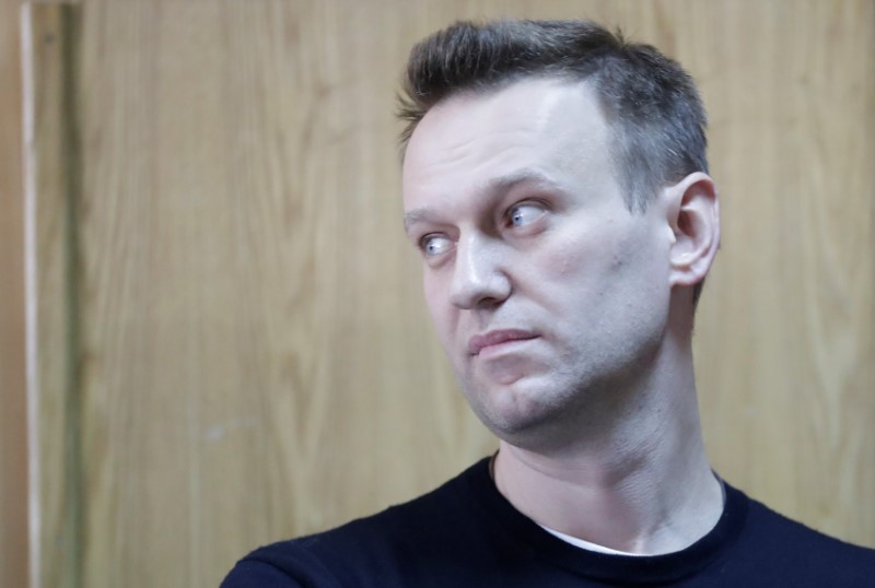 © Reuters. Opositor russo Navalny durante audiência em tribunal de Moscou