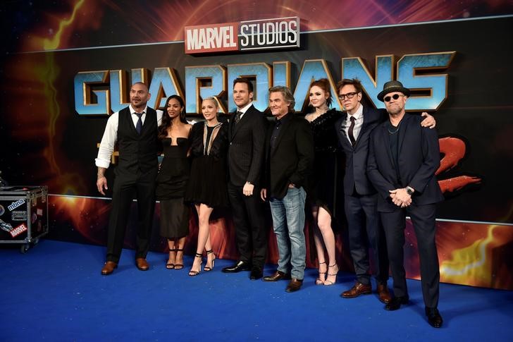 © Reuters. Membros do elenco do filme "Guardiões da Galáxia Vol. 2" em premiere, em Londres