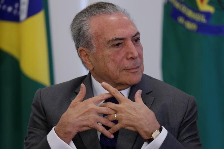 © Reuters. Presidente Michel Temer no Palácio do Planalto, em Brasília