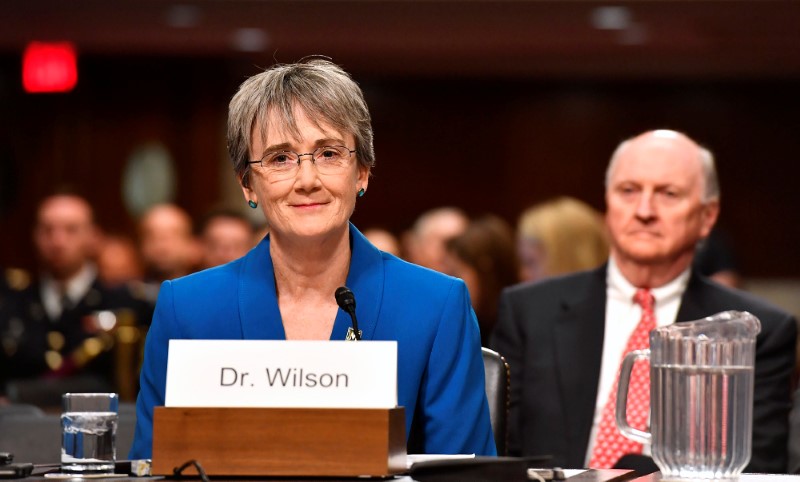 © Reuters. U.S. Secretary of the Air Force Nominee Heather Wilson testifies before the Senate Armed Services Committee in Washington