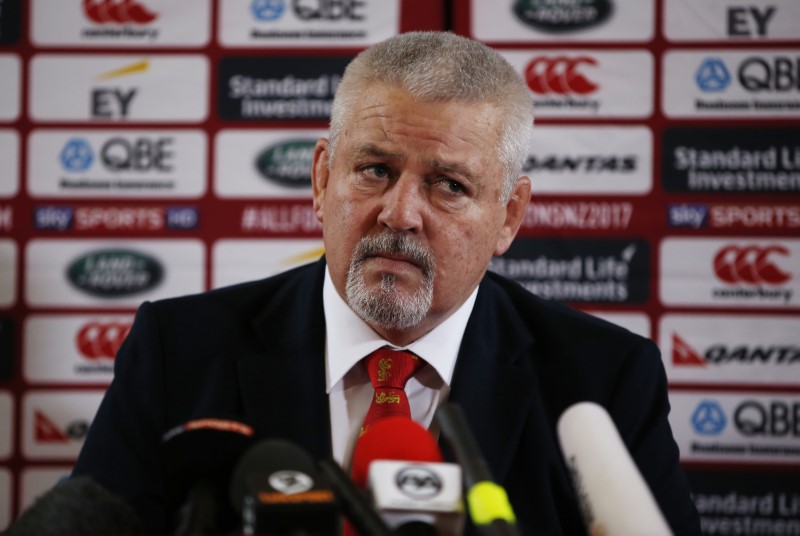 © Reuters. British & Irish Lions Head Coach Warren Gatland