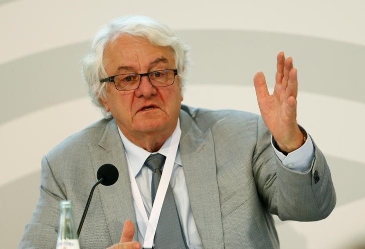 © Reuters. SAP supervisory board chief Hasso Plattner attends the G20 Germany 2017 Conference in Wiesbaden