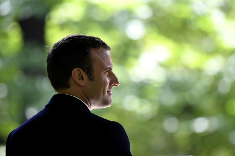 © Reuters. Presidente eleito da França, Emmanuel Macron, em evento no Jardim de Luxemburgo, em Paris