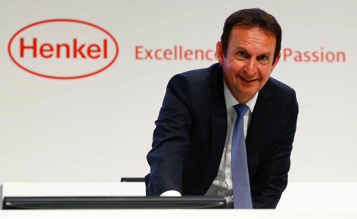 © Reuters. Henkel CEO Van Bylen is pictured at the company's AGM in Duesseldorf