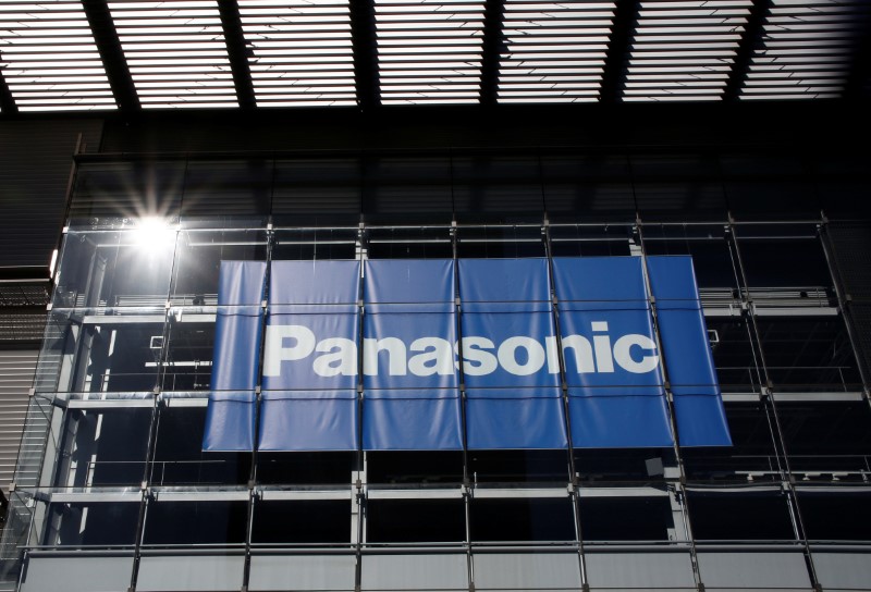 © Reuters. Panasonic Corp's logo is pictured at Panasonic Center in Tokyo