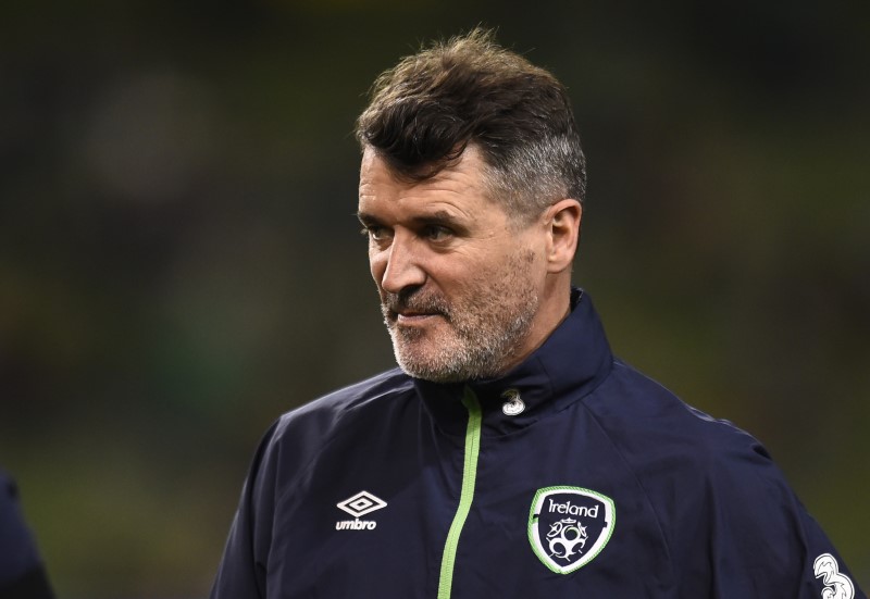 © Reuters. Republic of Ireland assistant manager Roy Keane before the match