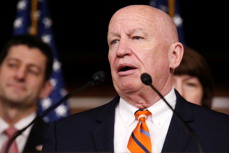 © Reuters. Chairman of the House Ways and Means Committee Kevin Brady (R-TX) speaks about a Republican healthcare amendment during a press briefing on Capitol Hill in Washington