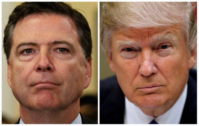 © Reuters. FILE PHOTO: A combination photo shows FBI Director James Comey and U.S. President Donald Trump