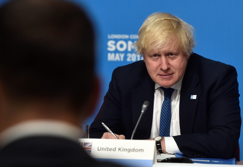 © Reuters. Foreign Secretary Boris Johnson attends the London Conference on Somalia at Lancaster House in London