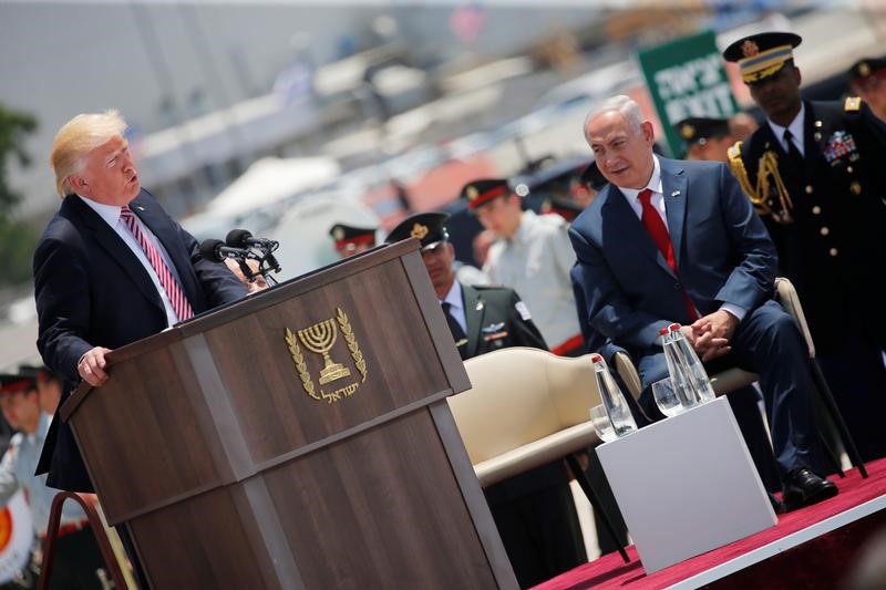 © Reuters. ترامب في إسرائيل: هناك "فرصة نادرة" للسلام