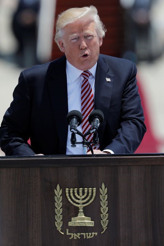 © Reuters. ترامب في إسرائيل: لدي أسباب جديدة للأمل في السلام