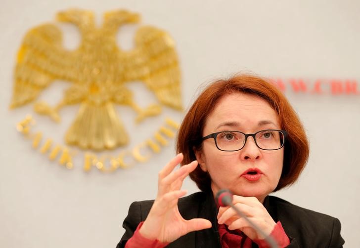 © Reuters. Russian Central Bank Governor Nabiullina speaks during news conference in Moscow