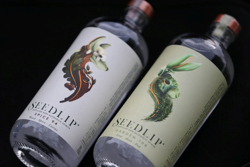 © Reuters. Products from drink manufacturer Seedlip are displayed in London