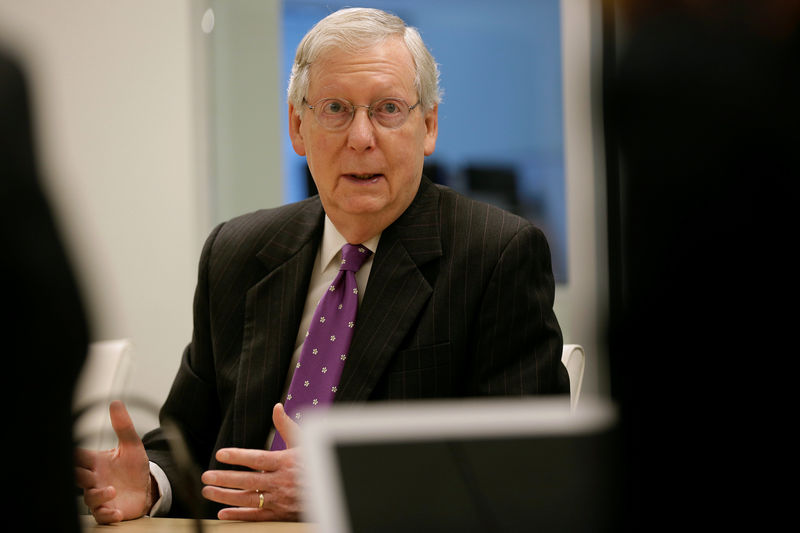 © Reuters. Senate Majority Leader McConnell speaks to Reuters during an interview in Washington