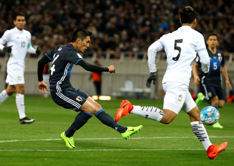 © Reuters. Football Soccer - Japan v Thailand - World Cup 2018 Qualifier