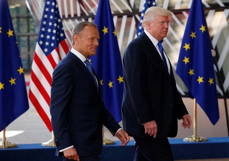 © Reuters. توسك: تباين في مواقف ترامب والاتحاد الأوروبي من روسيا والتجارة والمناخ