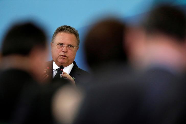 © Reuters. Ministro da Agricultura Blairo Maggi durante coletiva de imprensa no Palácio do Planalto em Brasília