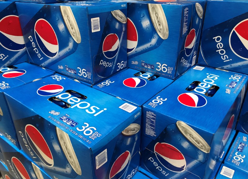© Reuters. Cases of Pepsi are shown for sale at a store in Carlsbad