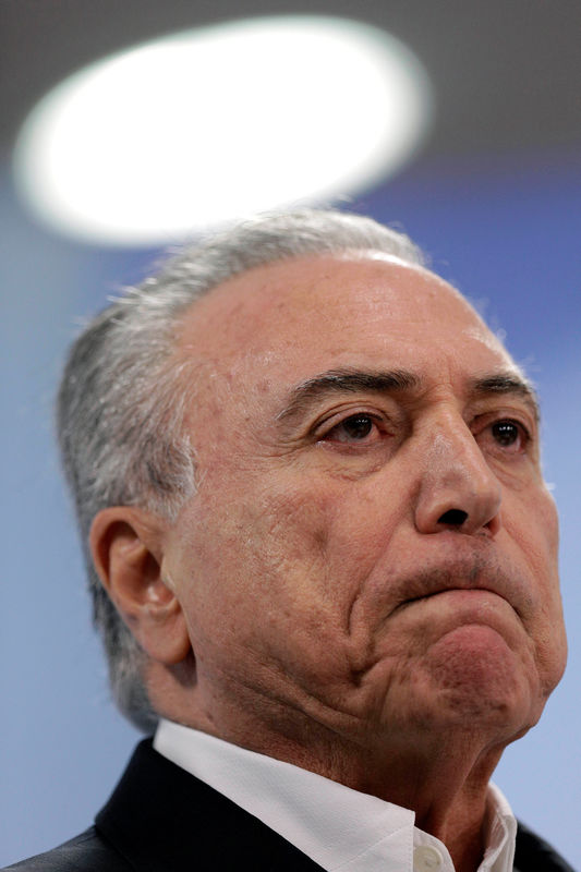 © Reuters. Presidente Michel Temer durante pronunciamento no Palácio do Planalto, em Brasília