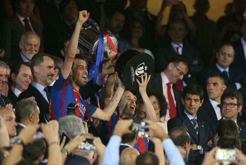 © Reuters. برشلونة يفوز بكأس الملك للمرة الثالثة على التوالي