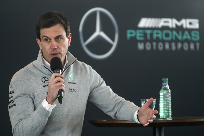 © Reuters. Mercedes' Executive Director Toto Wolff during the launch