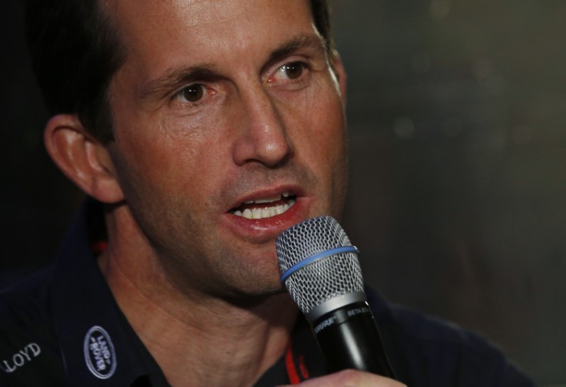 © Reuters. Sir Ben Ainslie of the Land Rover BAR team during a press conference