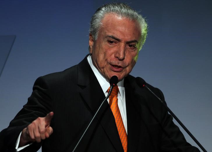 © Reuters. Presidente Michel Temer durante Fórum de Investimentos Brasil 2017, em São Paulo