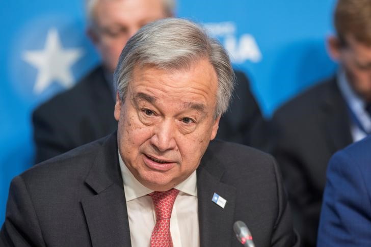 © Reuters. Secretário-geral da ONU Guterres faz discurso em Londres