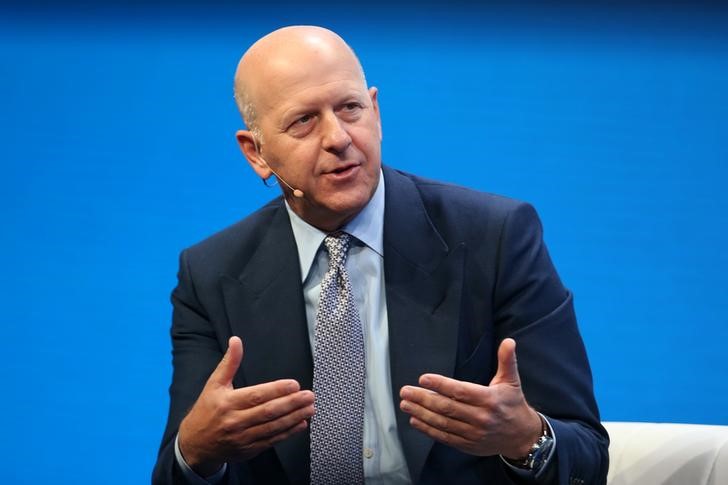 © Reuters. David M. Solomon, President and Co-Chief Operating Officer of Goldman Sachs, speaks during the Milken Institute Global Conference in Beverly Hills