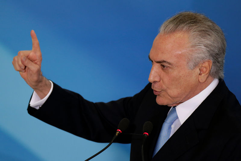 © Reuters. Presidente Michel Temer durante evento no Palácio do Planalto em Brasília