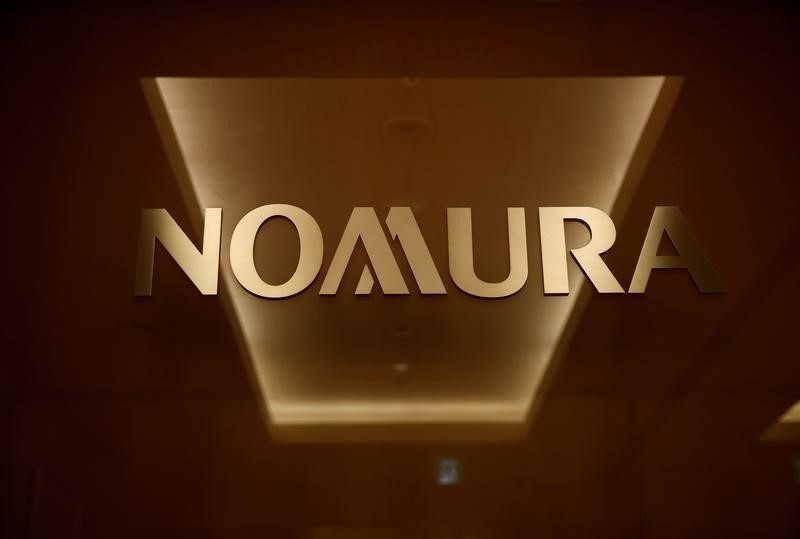 © Reuters. Logo of Nomura Securities is pictured at the company's Otemachi Head Office in Tokyo