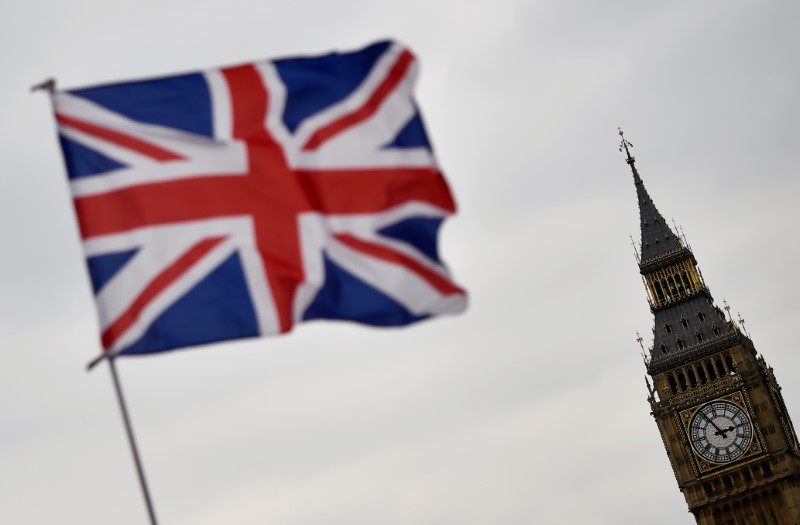 © Reuters. The Union flag flies infront of the Big Ben clock tower in London