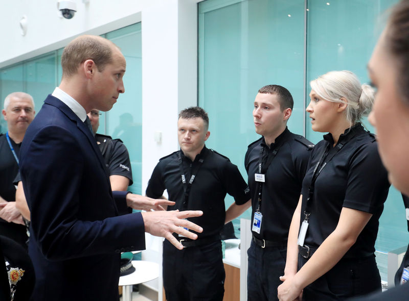 © Reuters. Britain's Prince William visits the headquarters of Greater Manchester Police in Manchester