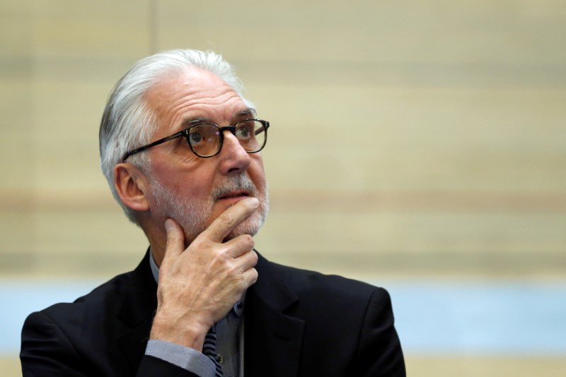 © Reuters. Cookson President of UCI attends a media event on motor detection in Aigle