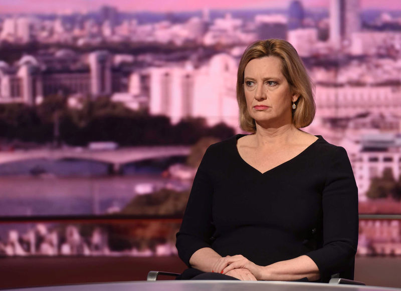 © Reuters. Britain's Home Secretary Amber Rudd speaks on the BBC's Marr Show in London