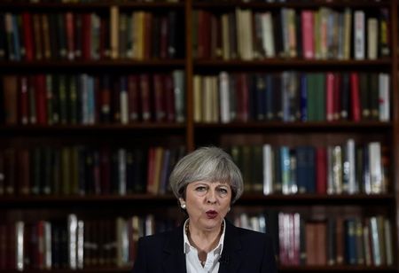 © Reuters. Il primo ministro britannico Theresa May