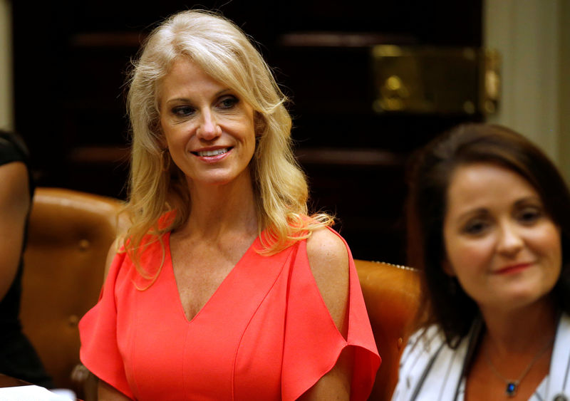 © Reuters. White House Counselor Kellyanne Conway attends a healthcare listening session at the White House in Washington