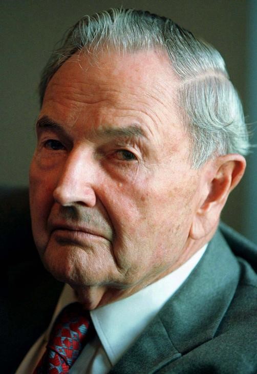 © Reuters. David Rockefeller, banqueiro e filantropo, durante coletiva de imprensa em Nova York