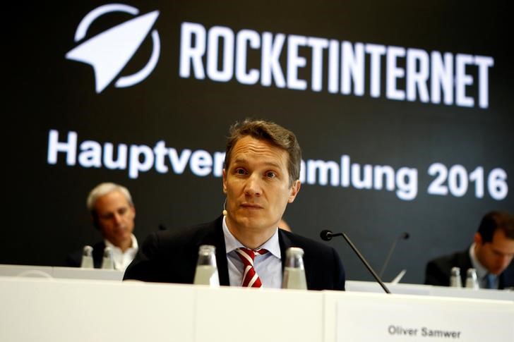 © Reuters. Oliver Samwer, presidente executivo da Rocket, fala em reunião geral anual da empresa