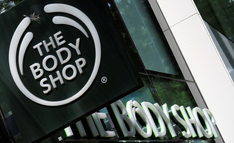 © Reuters. Logo da companhia de cosméticos britânica The Body Shop, em loja em Viena, na Áustria