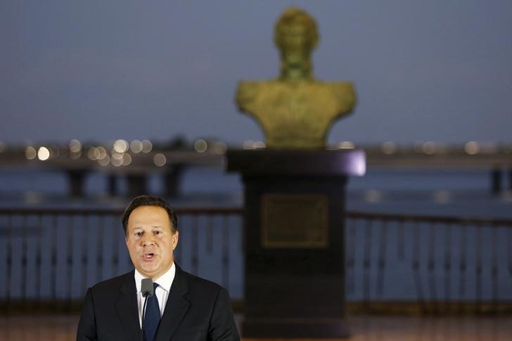 © Reuters. Presidente do Panamá, Juan Carlos Varela, durante discurso na Cidade do Panamá