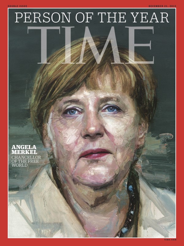 © Reuters. German Chancellor Angela Merkel appears on the cover of Time Magazine's Person of the Year issue in this handout photo
