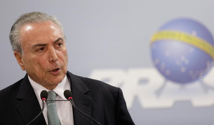 © Reuters. Presidente Michel Temer no Palácio do Planalto em Brasília
