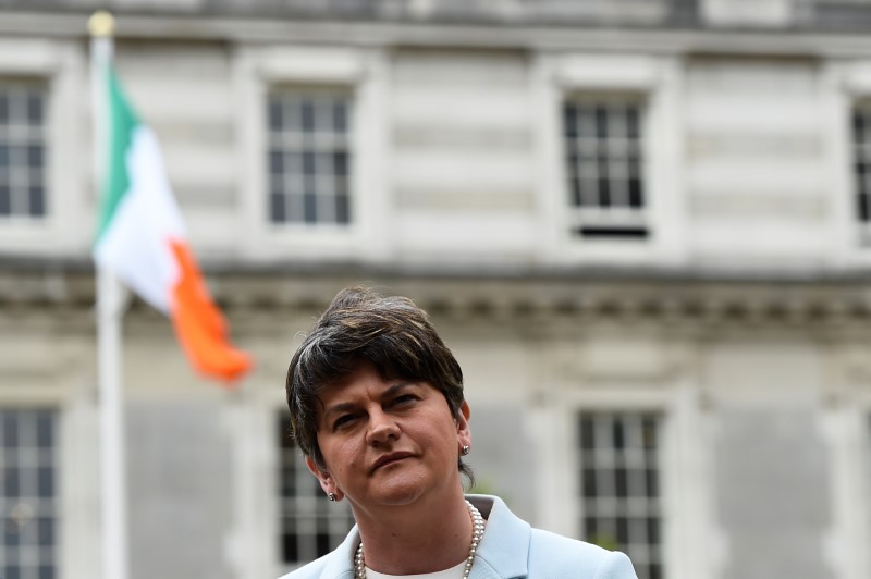 © Reuters. Líder Partido Unionista Democrático (DUP), Arlene Foster, em Dublin