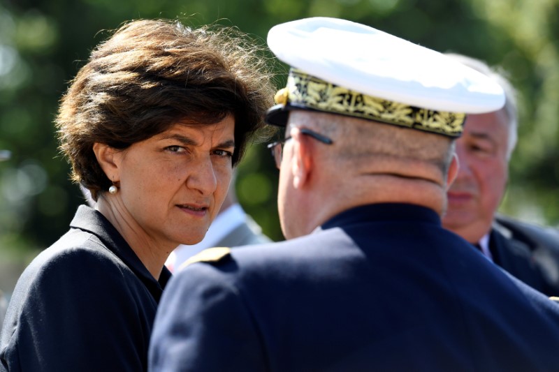 © Reuters. French Minister of the Armed Forces Sylvie Goulard attends the ceremony to mark the 77th anniversary of late French General Charles de Gaulle's resistance call in Suresnes