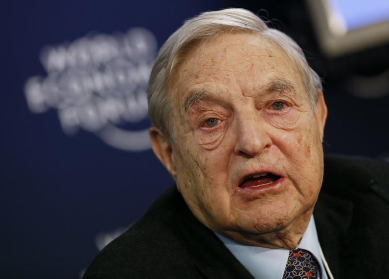 © Reuters. Soros, Chairman of Soros Fund Management attends the annual meeting of the World Economic Forum (WEF) in Davos