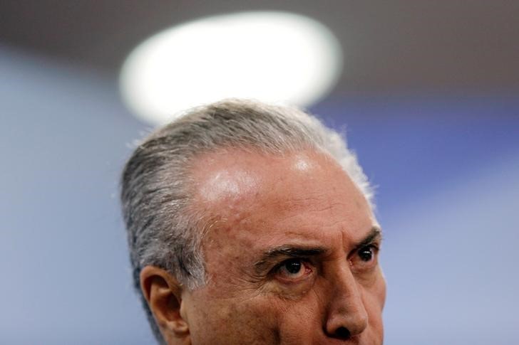 © Reuters. Presidente Michel Temer fala no Palácio do Planalto, em Brasília
